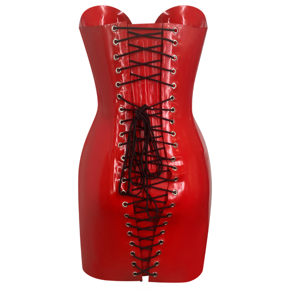 white christmas dresses Faux Leather Tied Corset Mini Dress – Rock'Em main image 1
